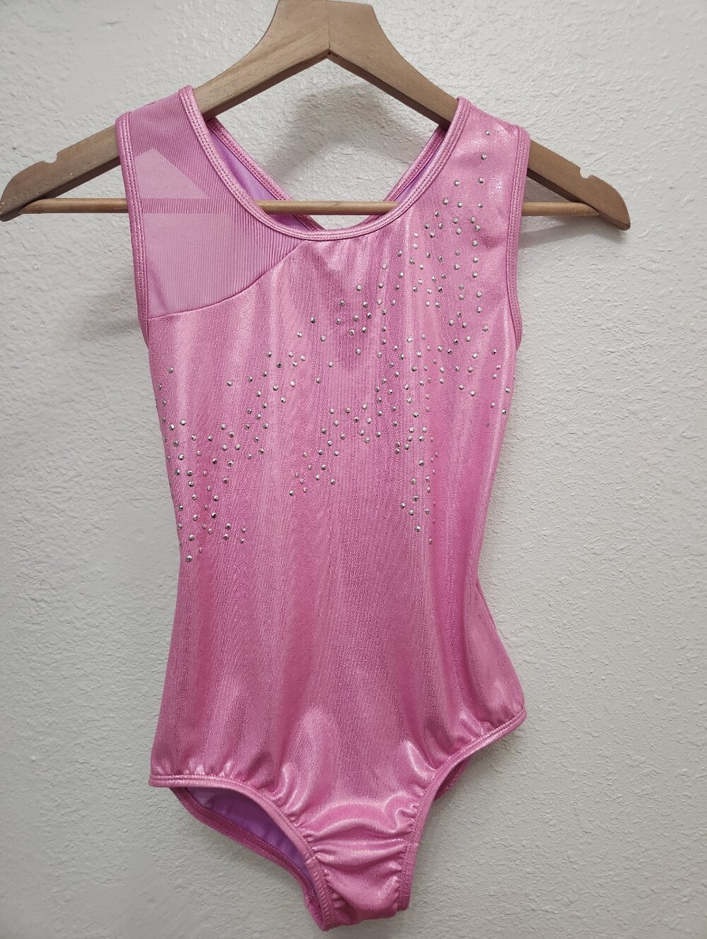 Cat & Jack Shimmer Pink Rhinestone Gymnastics Leotard 10/12